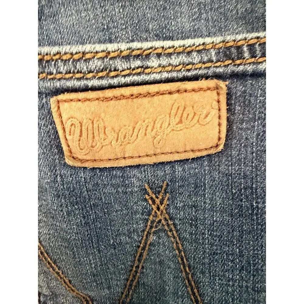 Wrangler Men Retro Slim Straight Cowboy Blue Jeans 31x 30Western Farm Work Wear